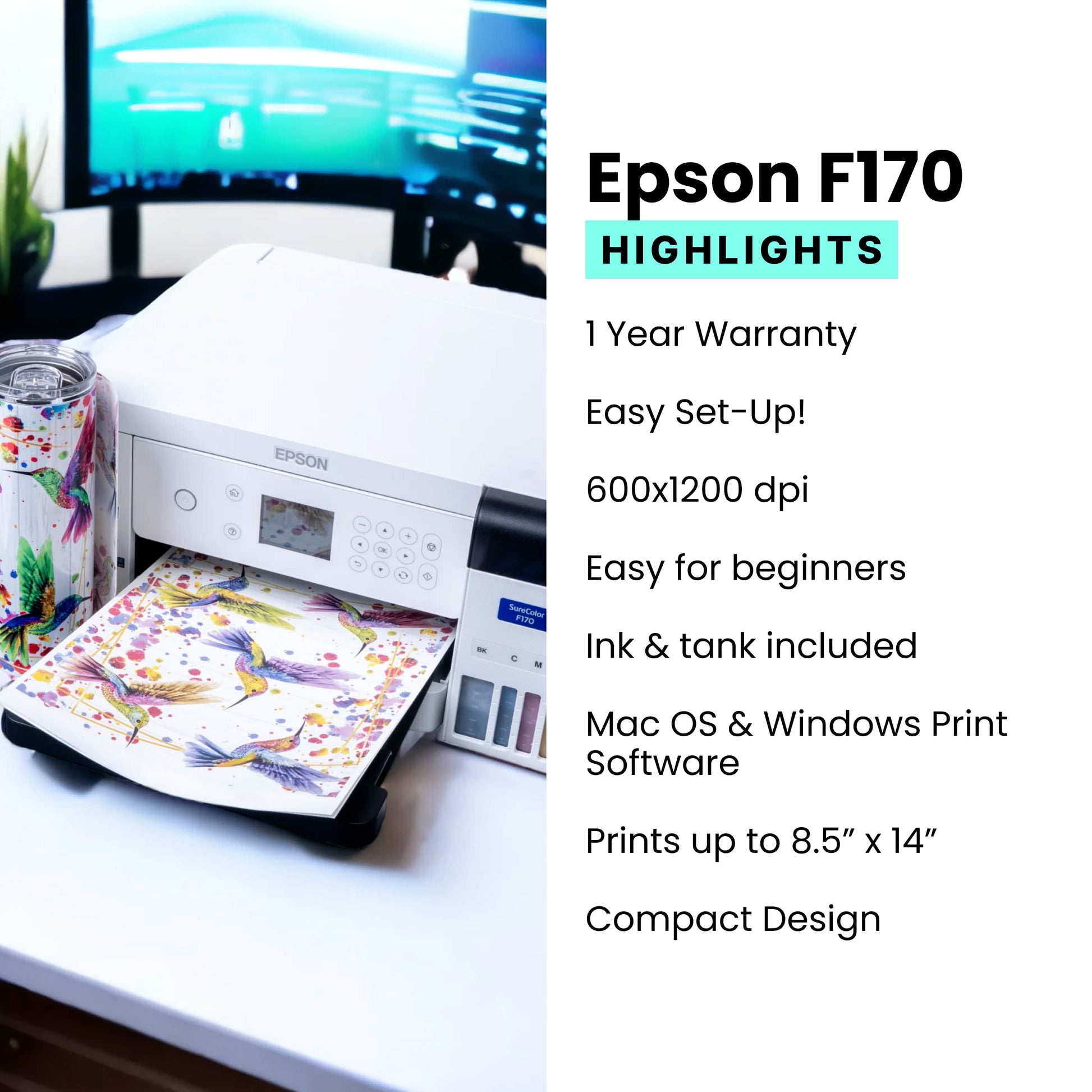 Epson® F170 Printer & Cookbook-3